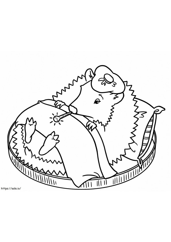 Sleeping Hedgehog coloring page
