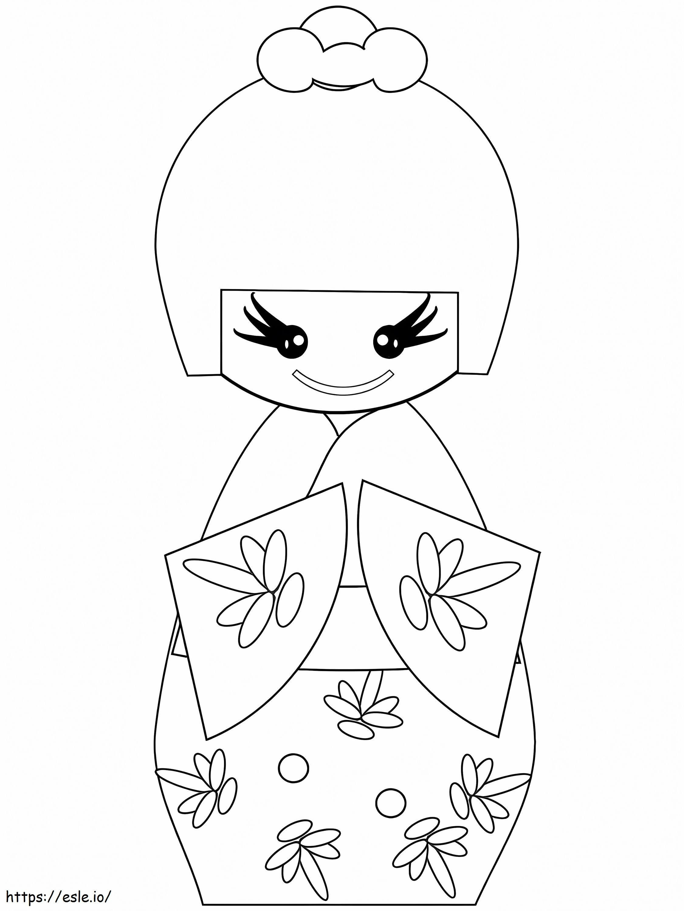 Kokeshi Doll coloring page