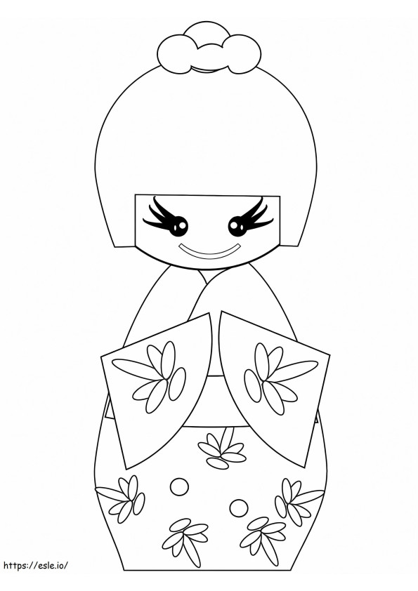 Kokeshi Doll coloring page
