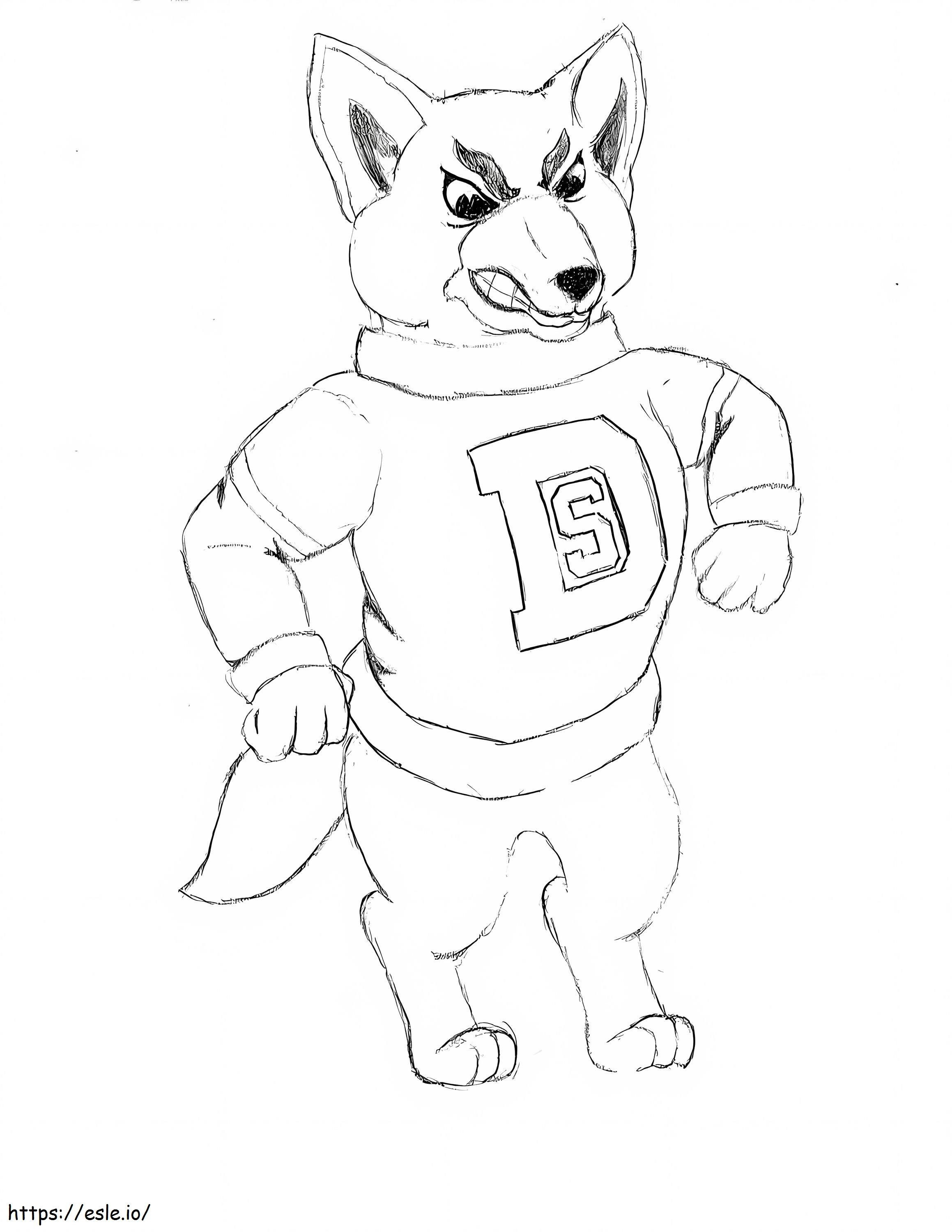Dibujo de la mascota del zorro para colorear