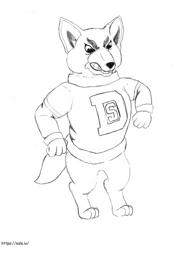 Dibujo de la mascota del zorro para colorear