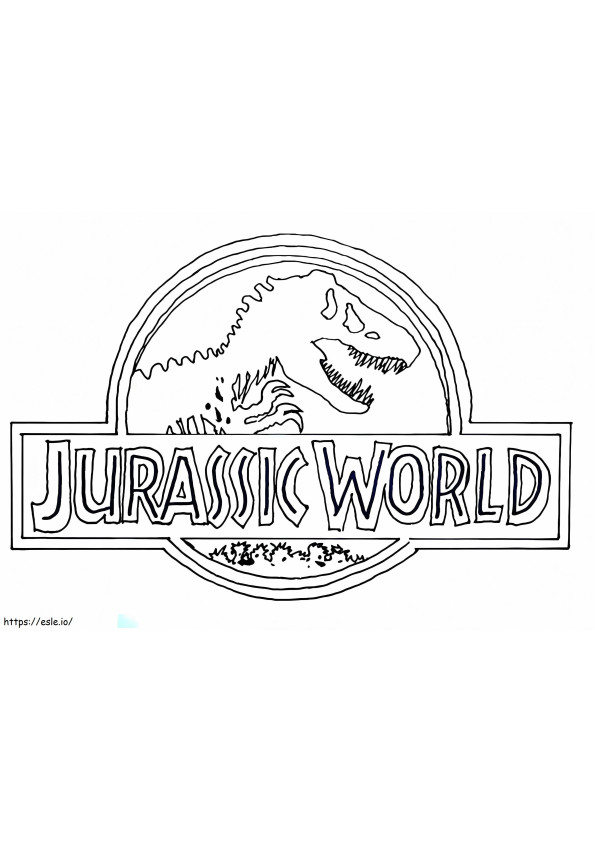 Logo Dunia Jurassic Gambar Mewarnai