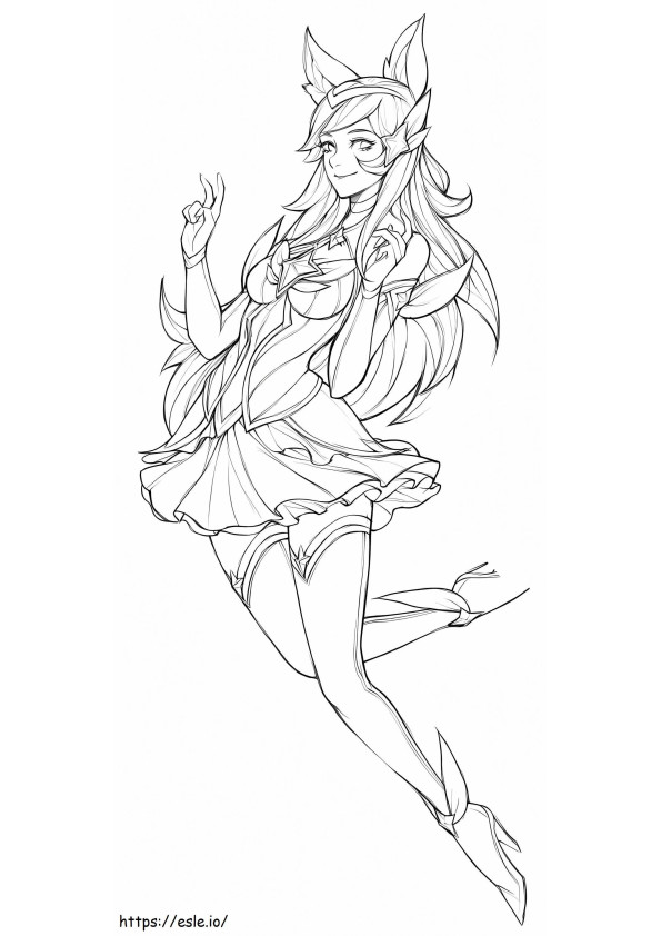 Star Guardian Ahri A4 coloring page