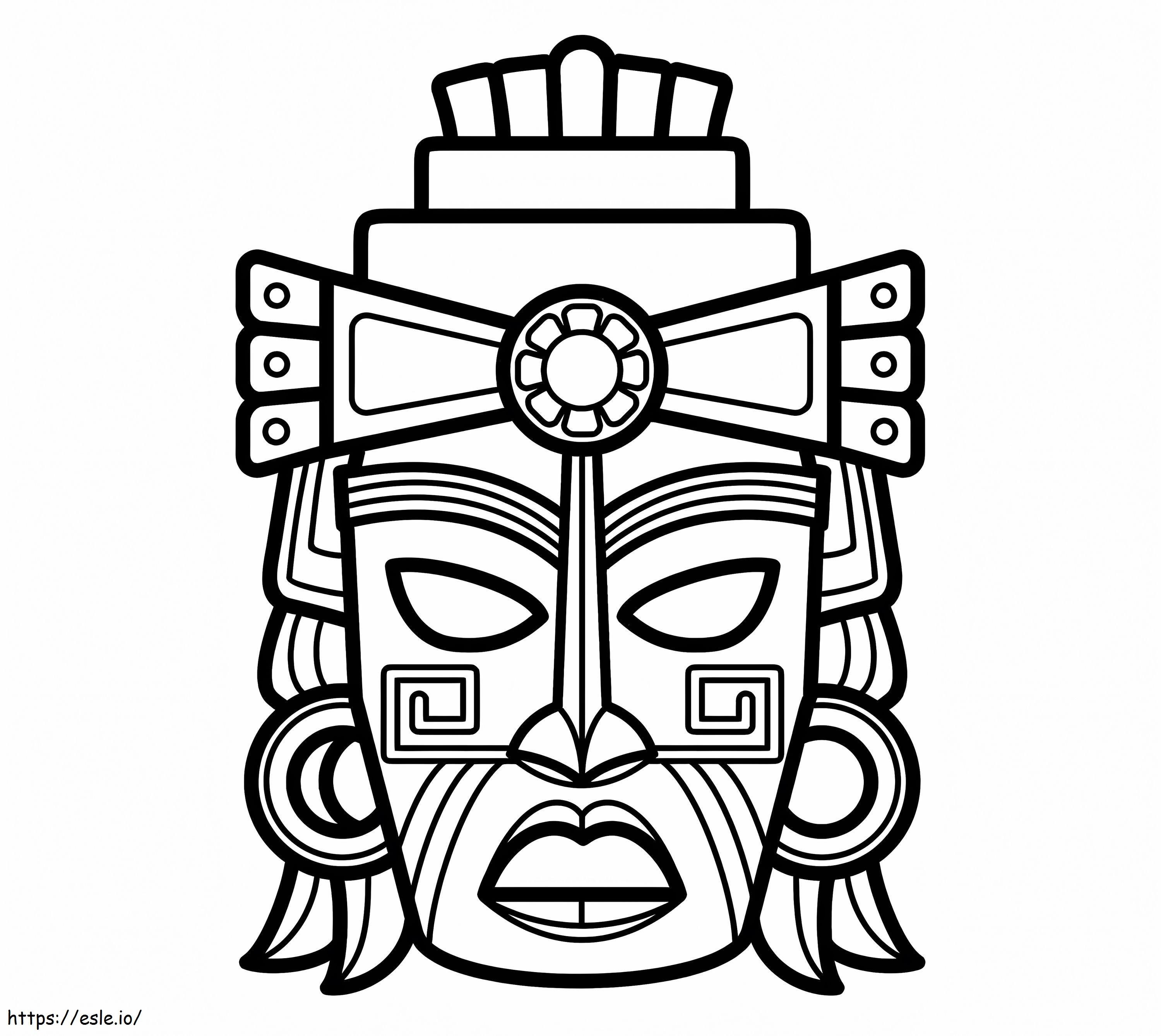Mexican African Aztec Mask coloring page