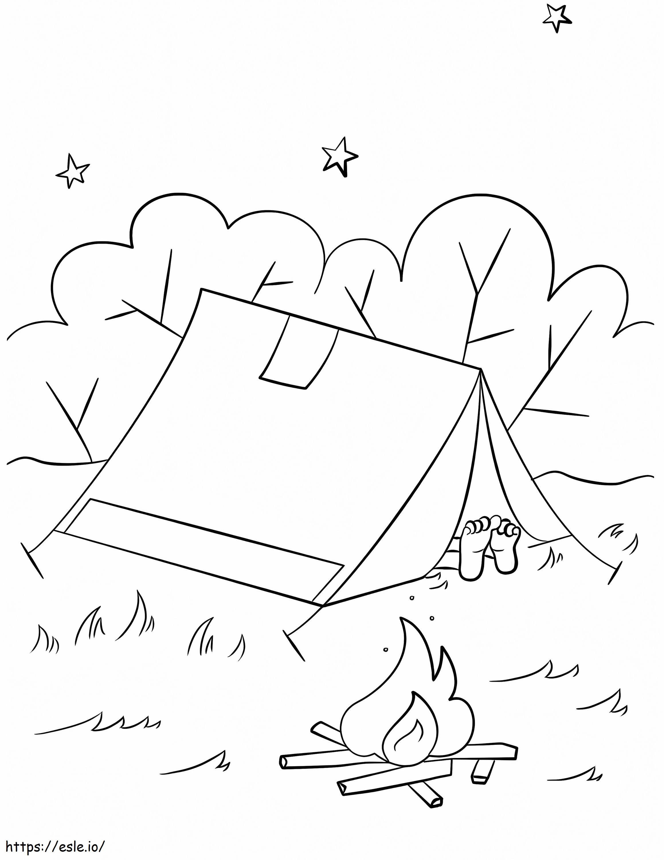 Camping Scene coloring page