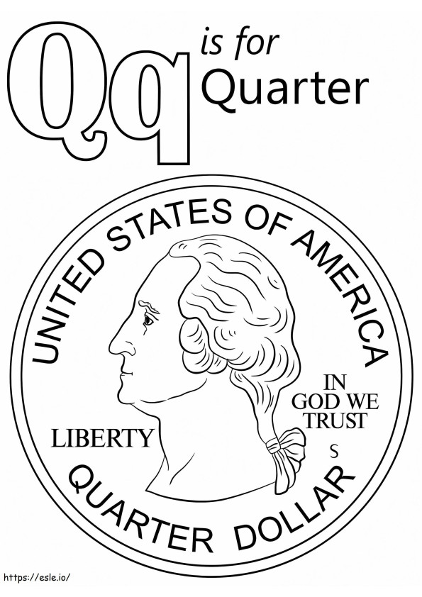 Quarter Letter Q coloring page