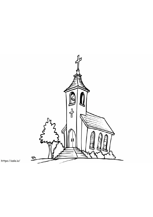 boa igreja para colorir