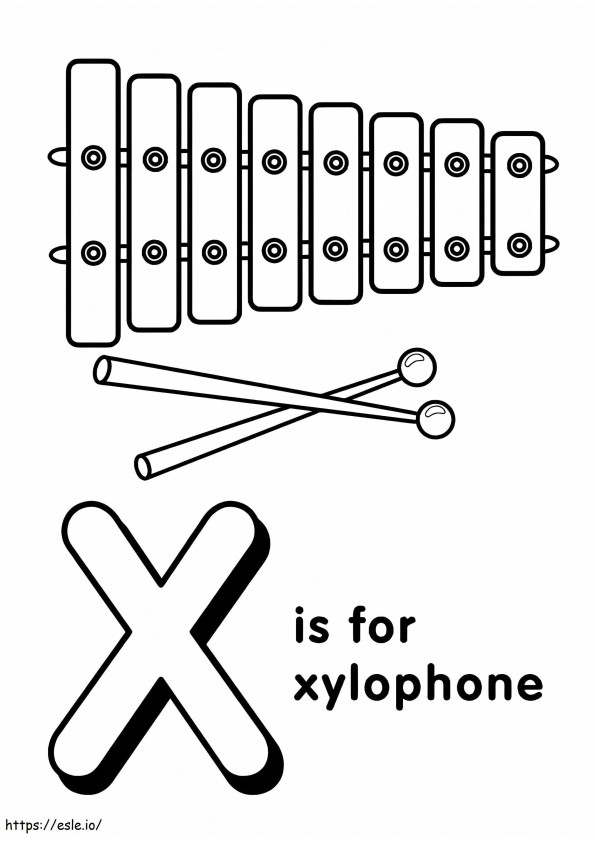 Ksylofoni Letter X 3 värityskuva
