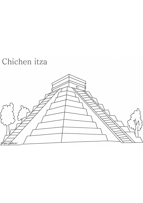 Chichen Itza värityskuva