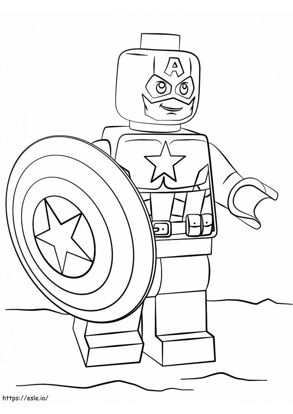Lego Captain America A4 coloring page