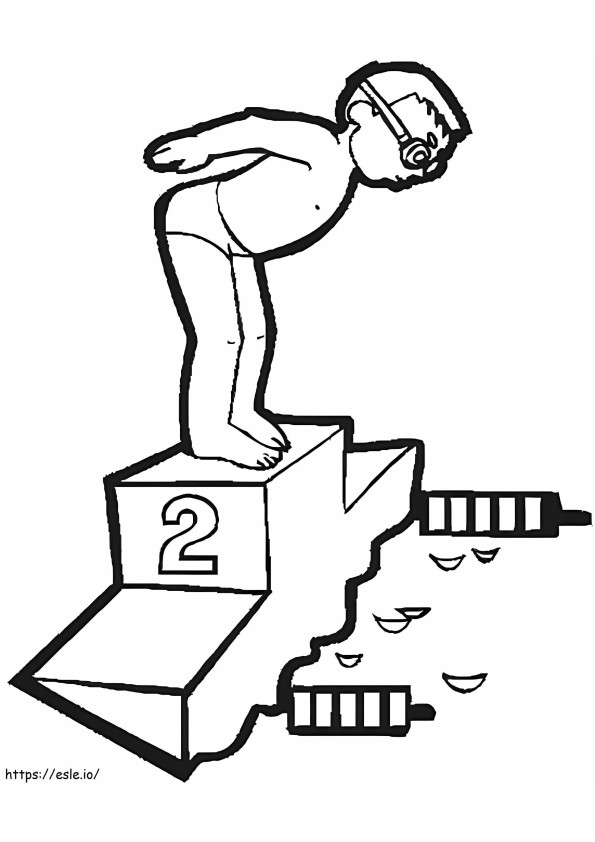 Child Swimmer In Olympic coloring page