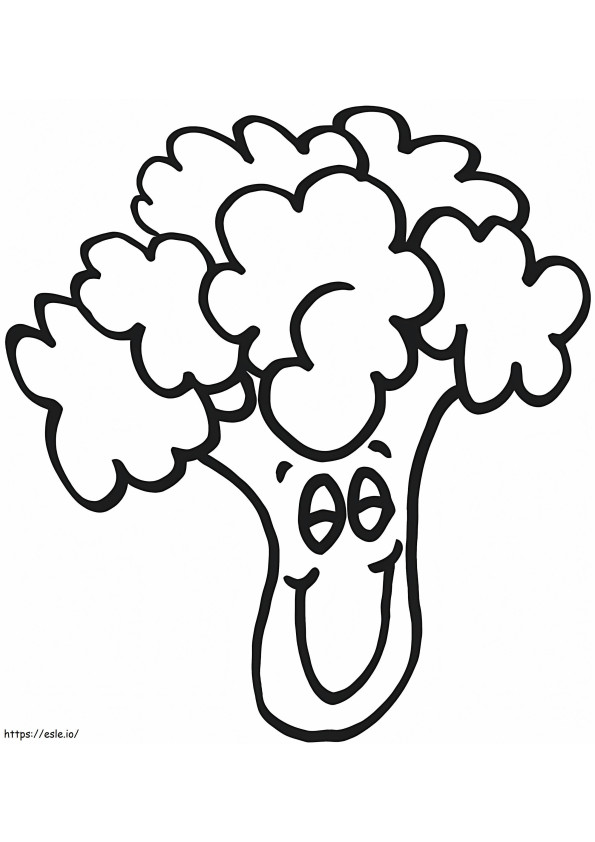 Smiling Broccoli coloring page