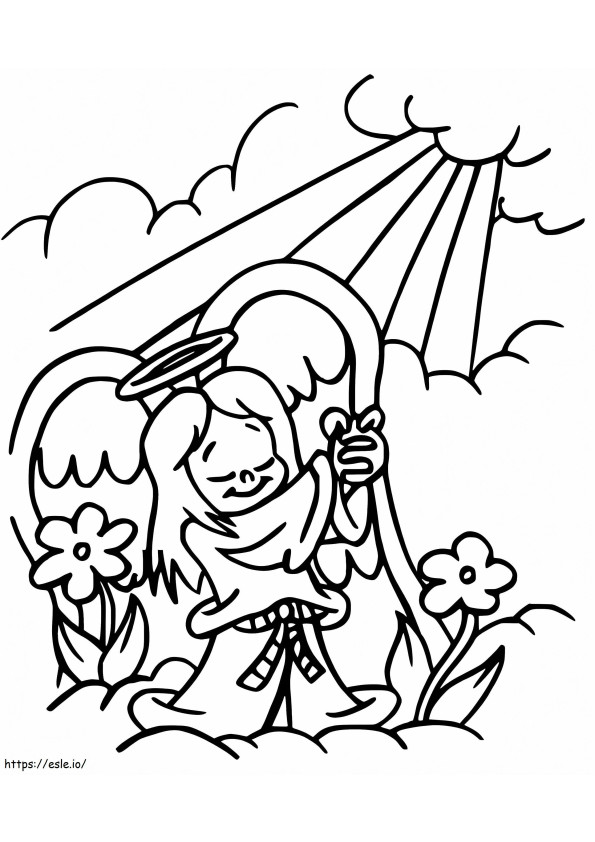 Christmas Angel Praying coloring page