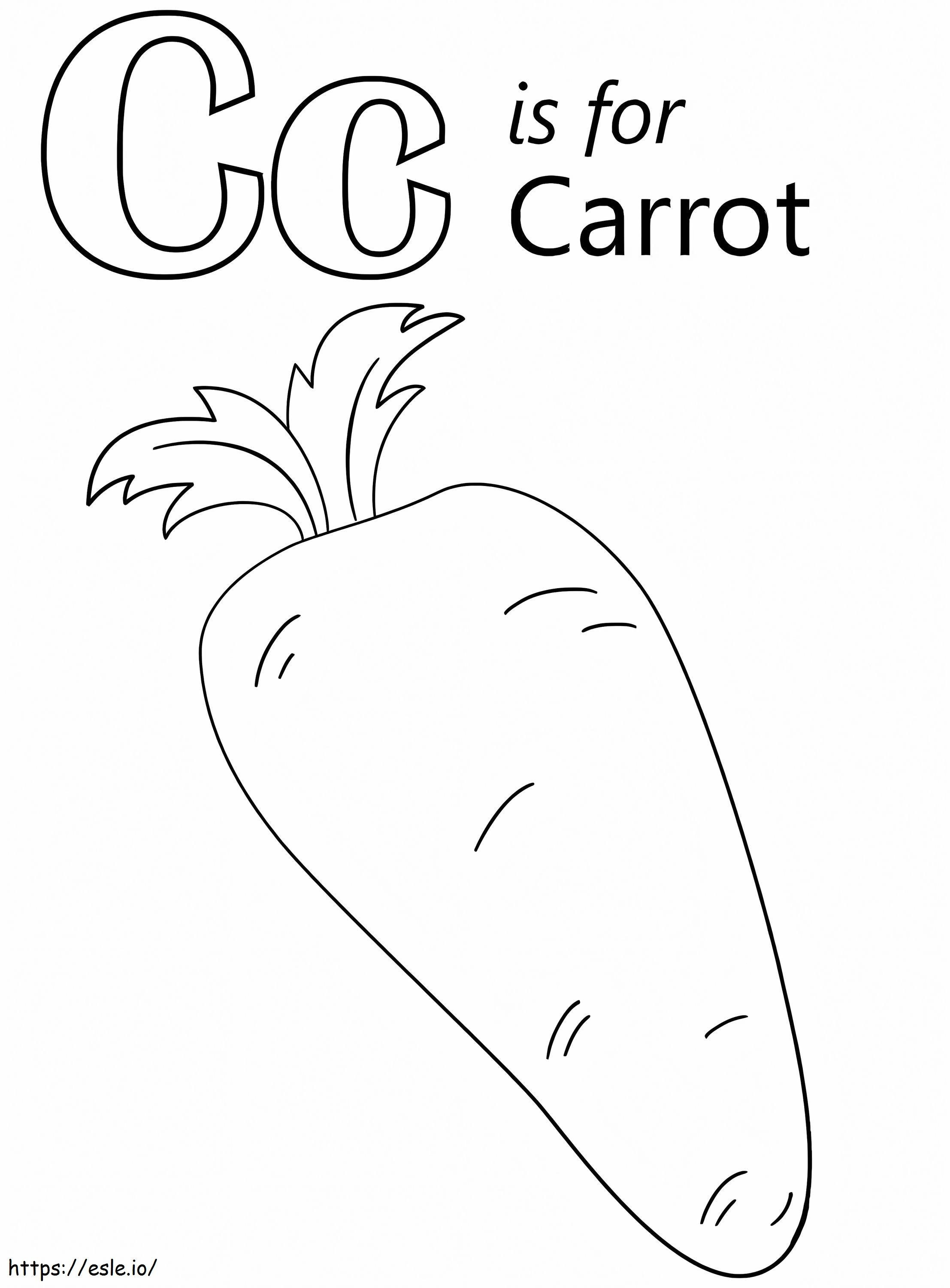Porkkana C-kirjain värityskuva