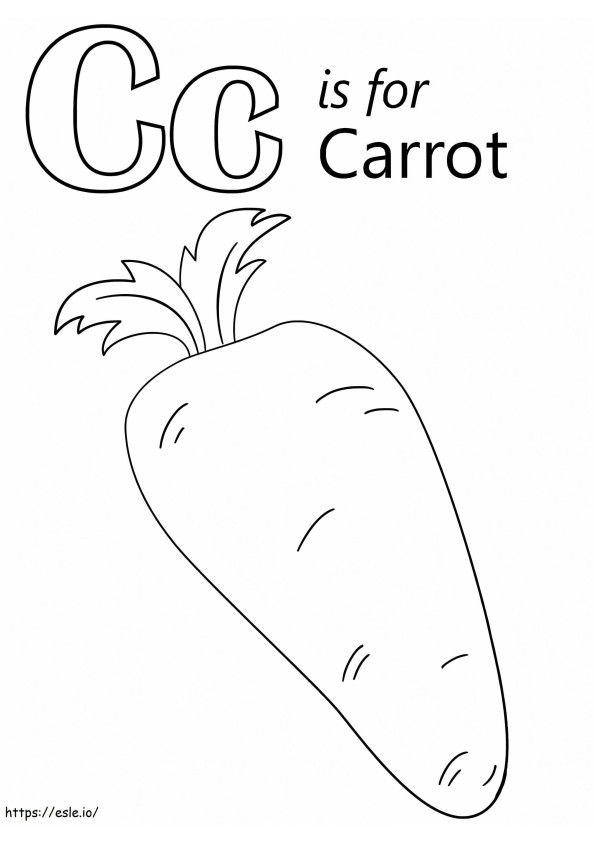 Zanahoria Letra C para colorear