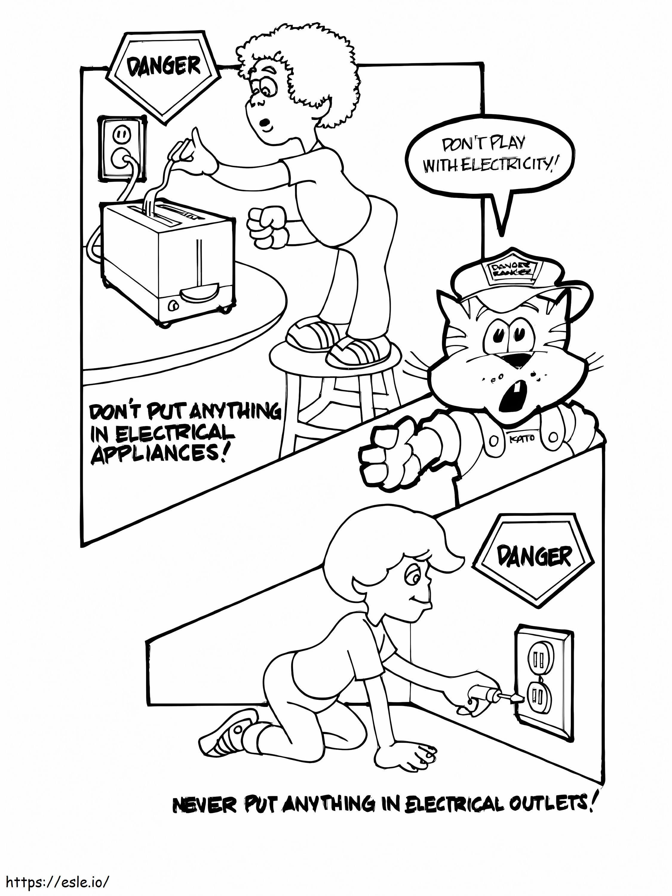 Dont Play With Electricity coloring page