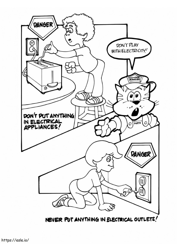 Dont Play With Electricity coloring page