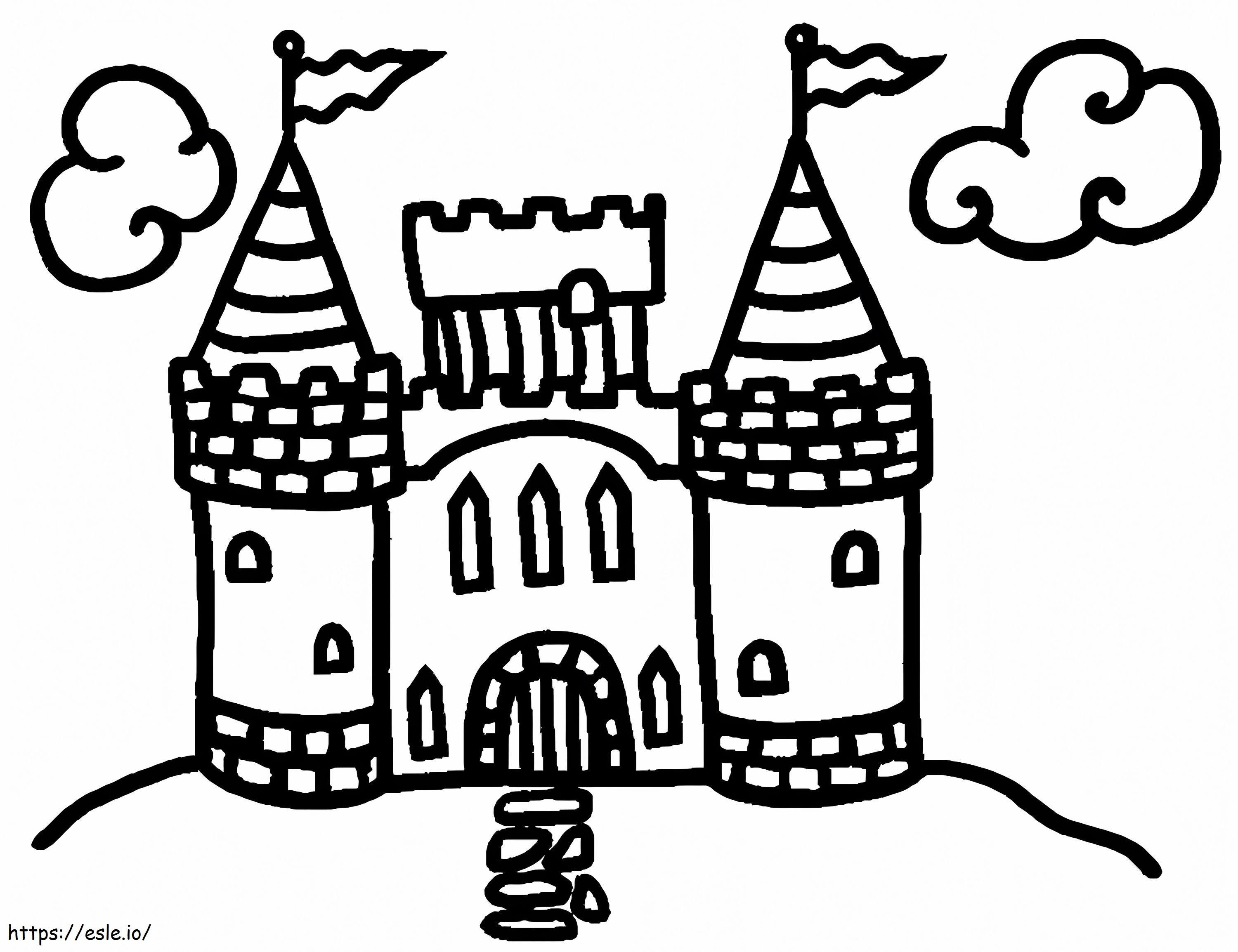 Coloriage Château de dessin normal à imprimer dessin