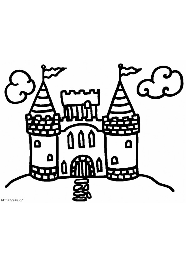 Coloriage Château de dessin normal à imprimer dessin