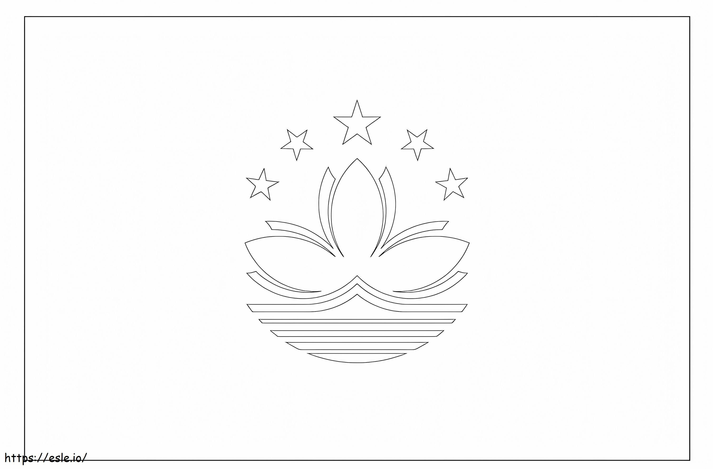 Flaga Makau kolorowanka