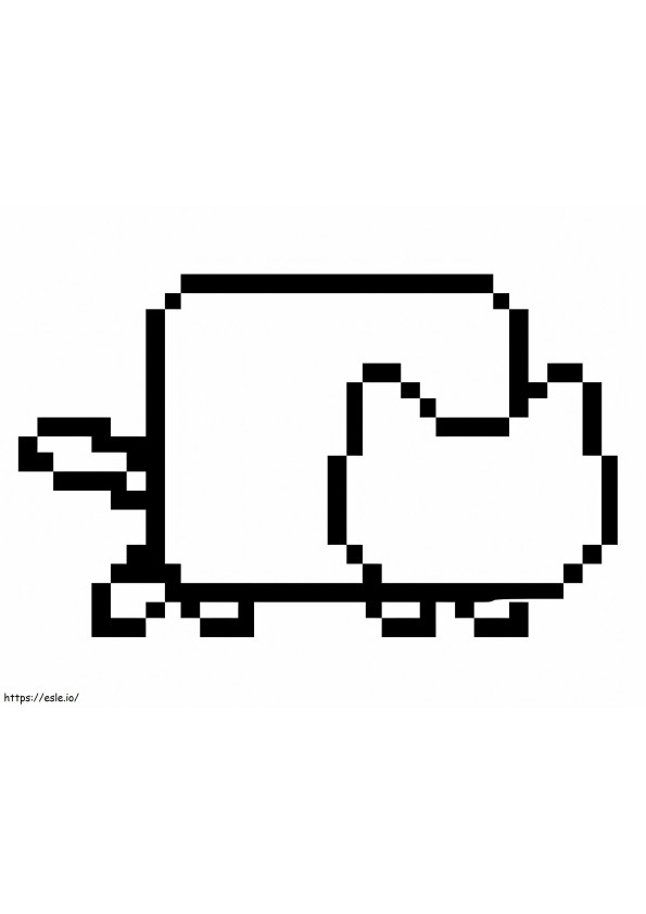 Pixel Nyan Cat yang Dapat Dicetak Gambar Mewarnai