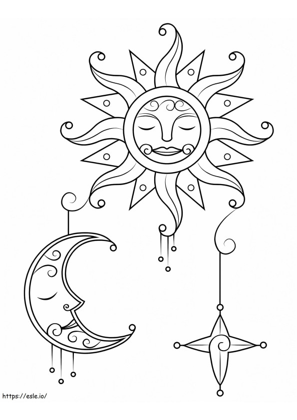 Sun Moon And Star coloring page