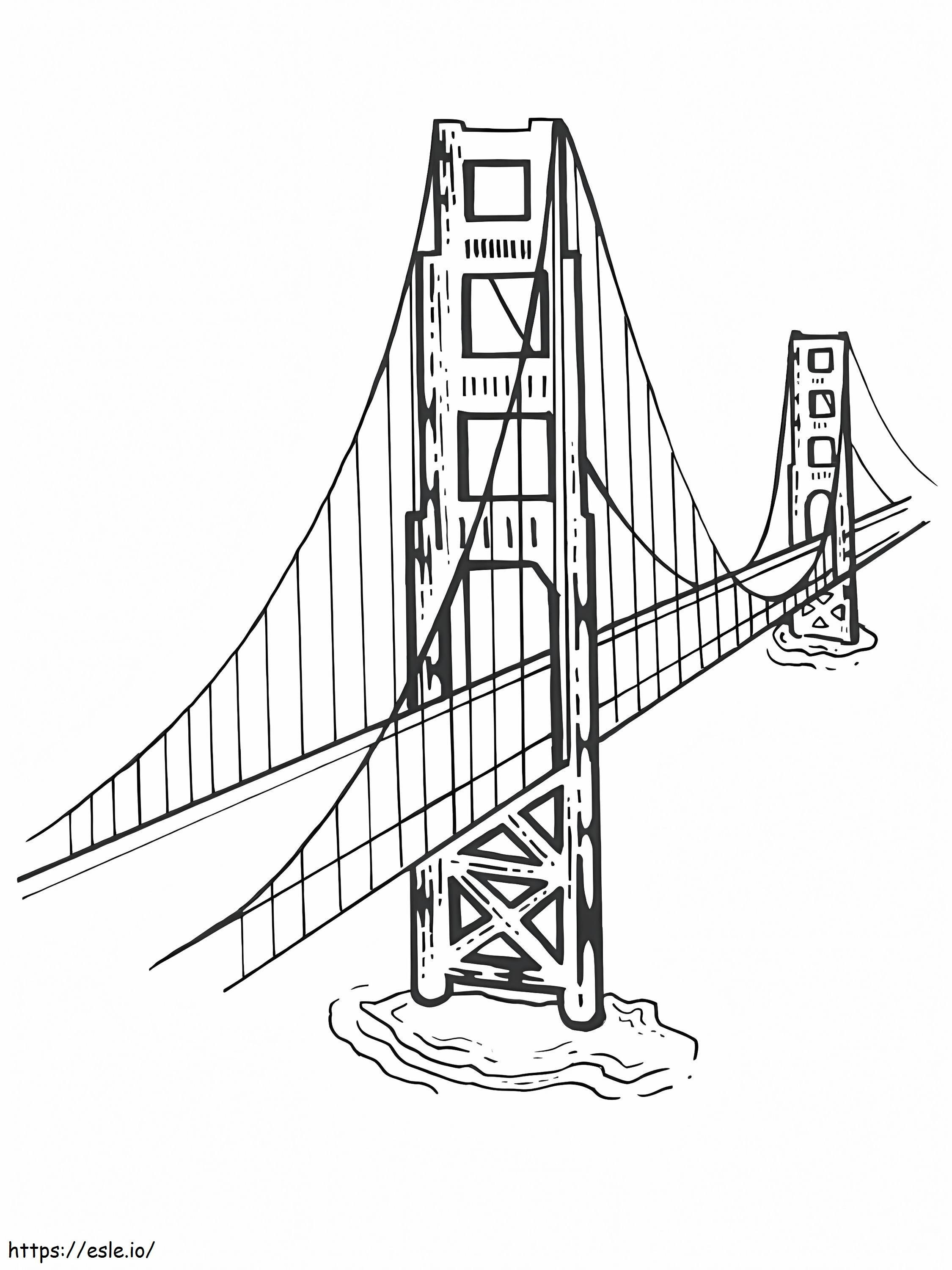 Free Printable Golden Gate Bridge coloring page