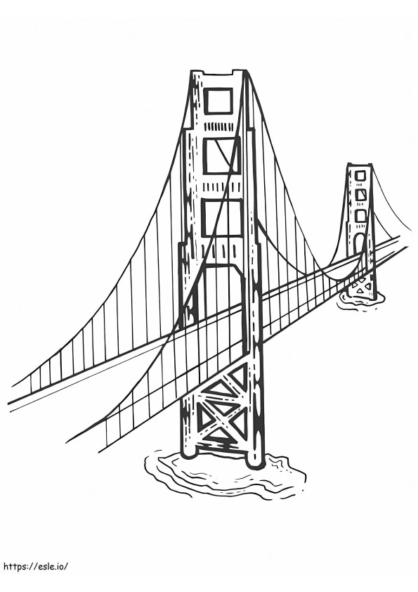 Ücretsiz Yazdırılabilir Golden Gate Köprüsü boyama
