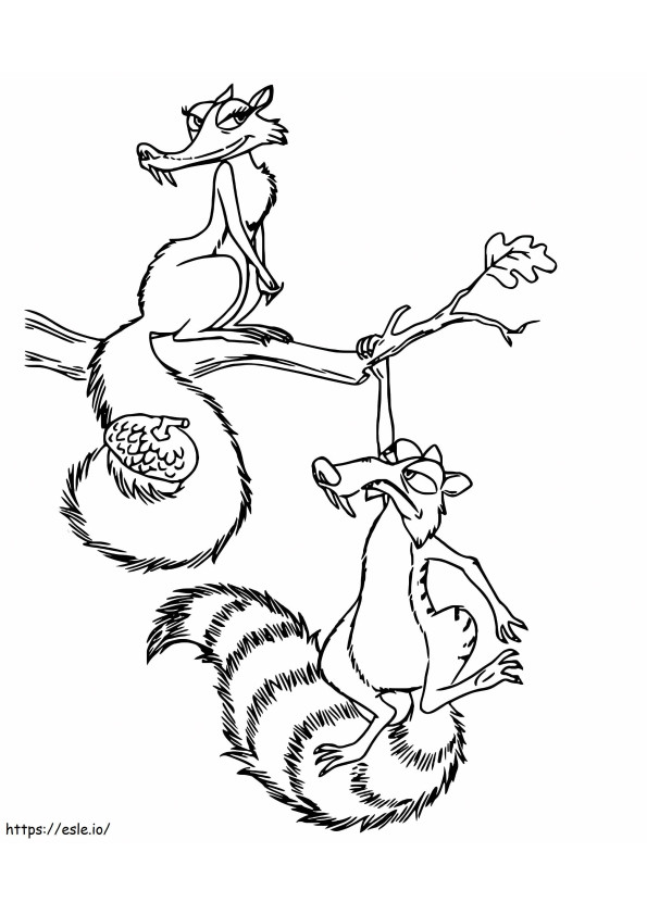 Scrat And Scratte coloring page