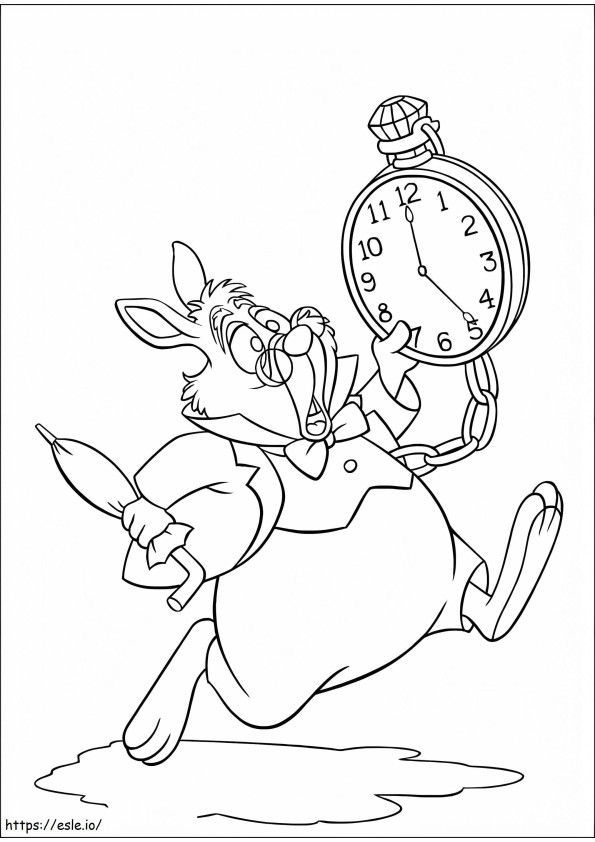 White Rabbit From Alice In Wonderland coloring page