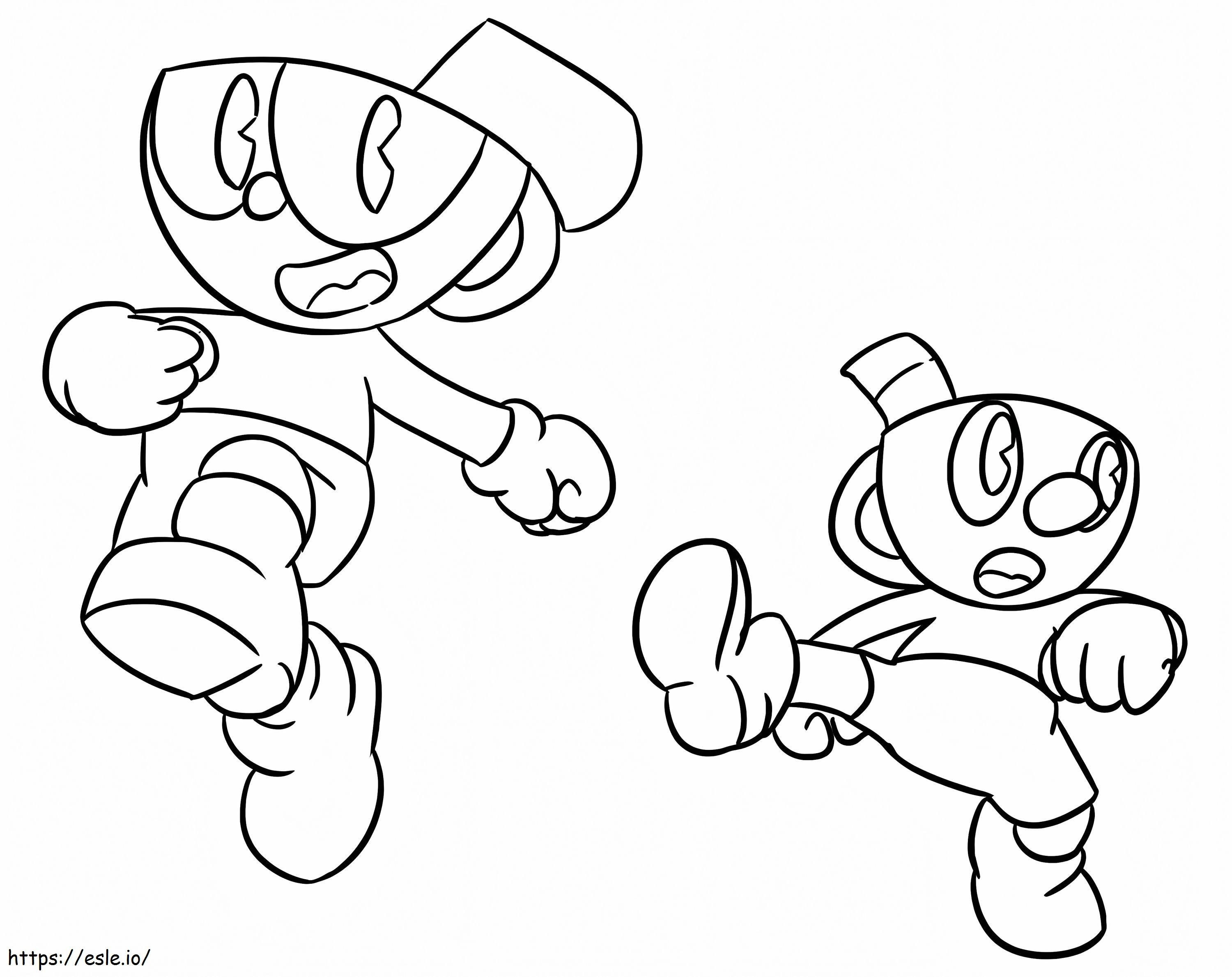 Cuphead 3 coloring page