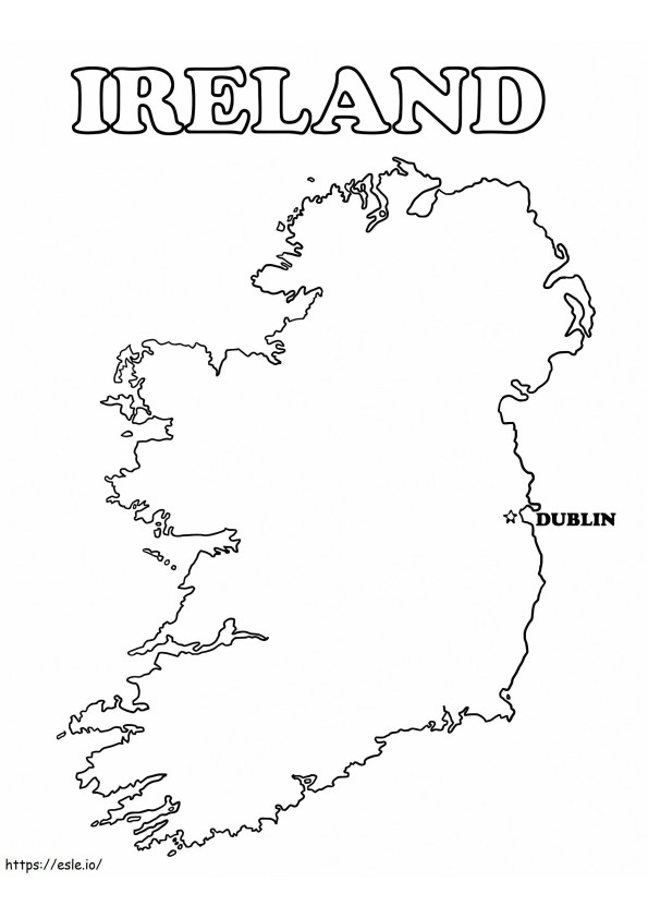 Mapa de Irlanda 3 para colorear