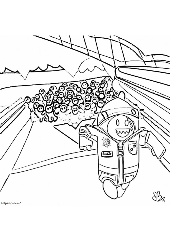 Fall Guys Running coloring page