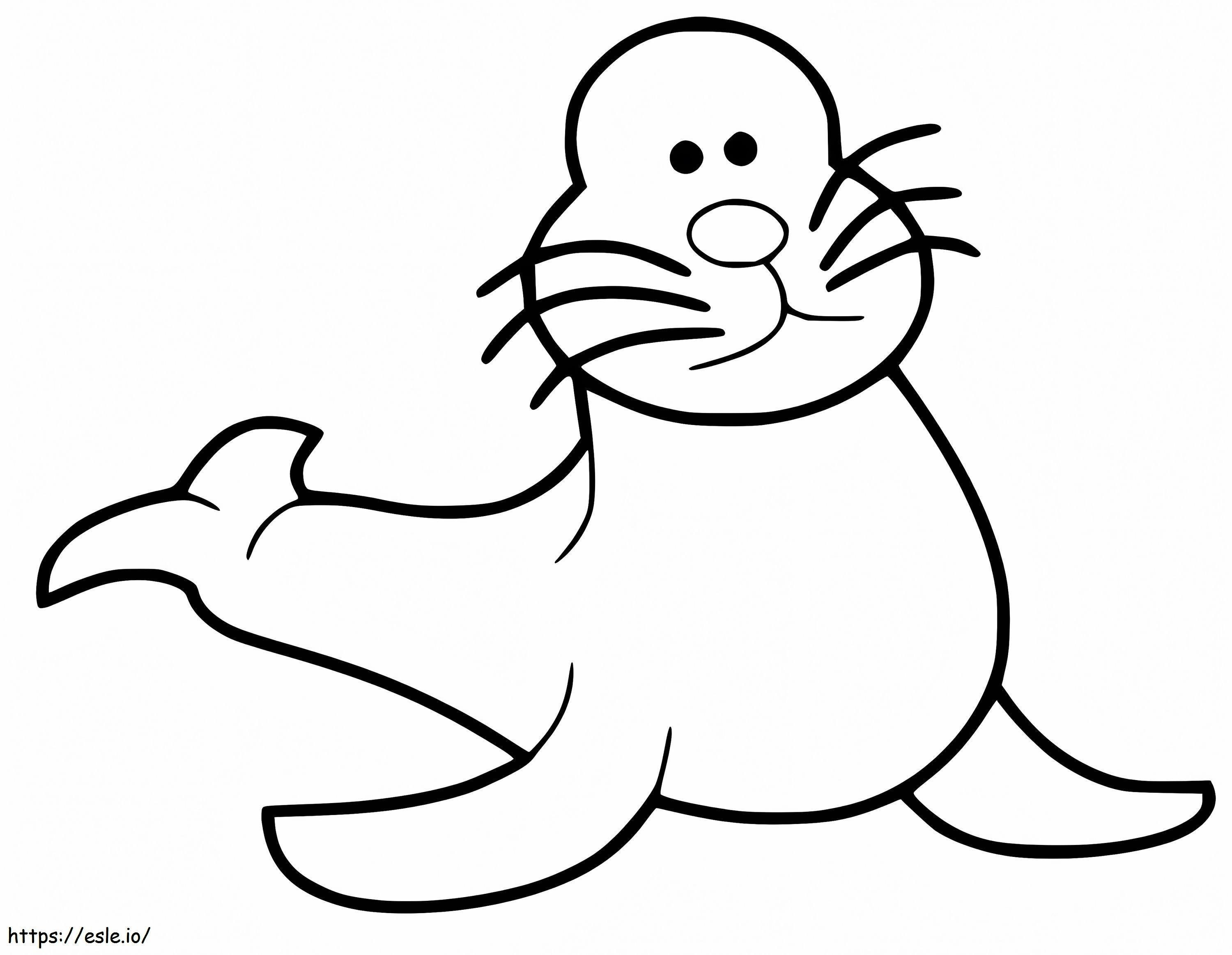 Cartoon Seal coloring page