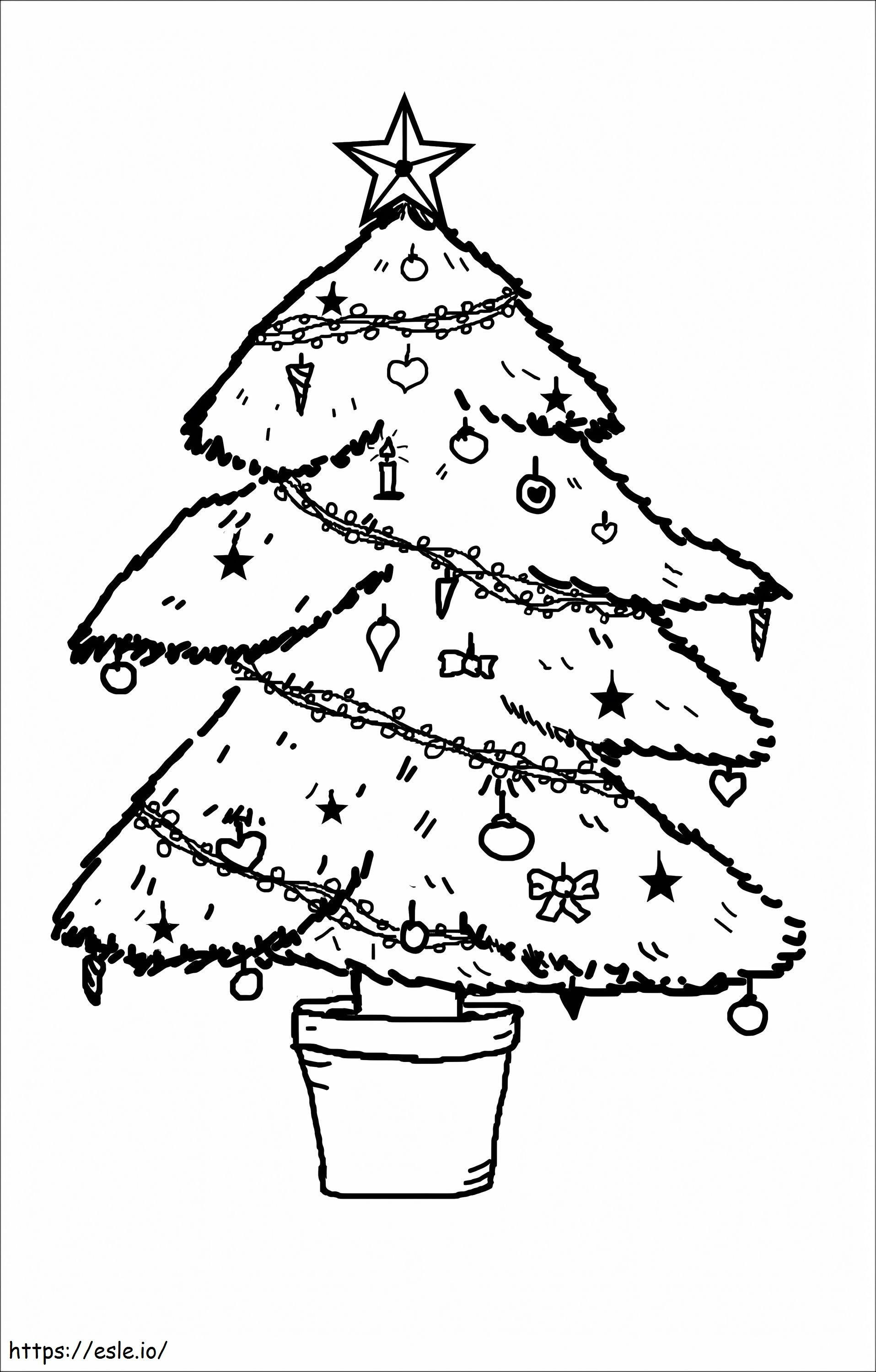 Coloriage Arbre de Noël Photo gratuit à imprimer dessin