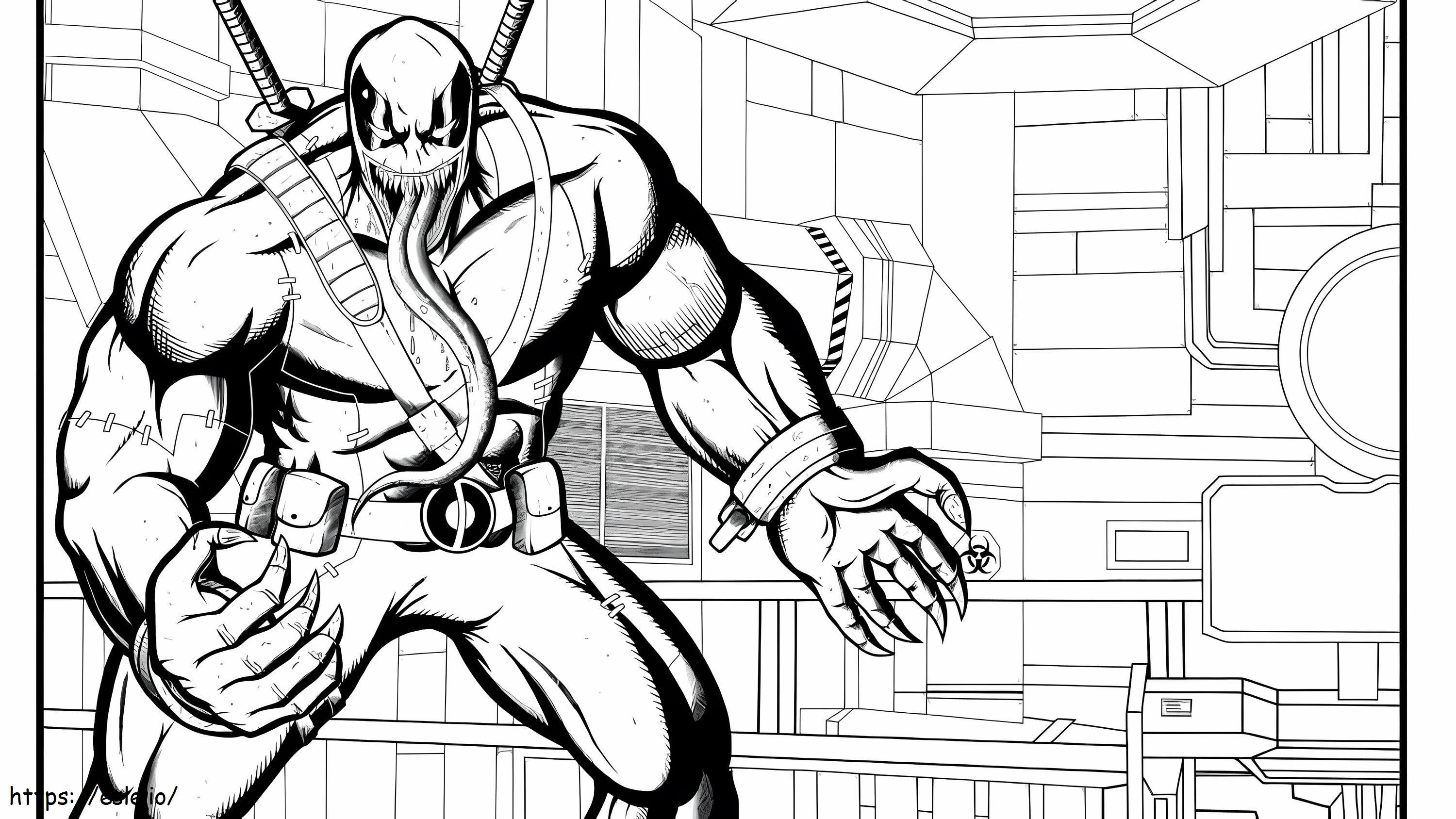 Deadpool Venom coloring page