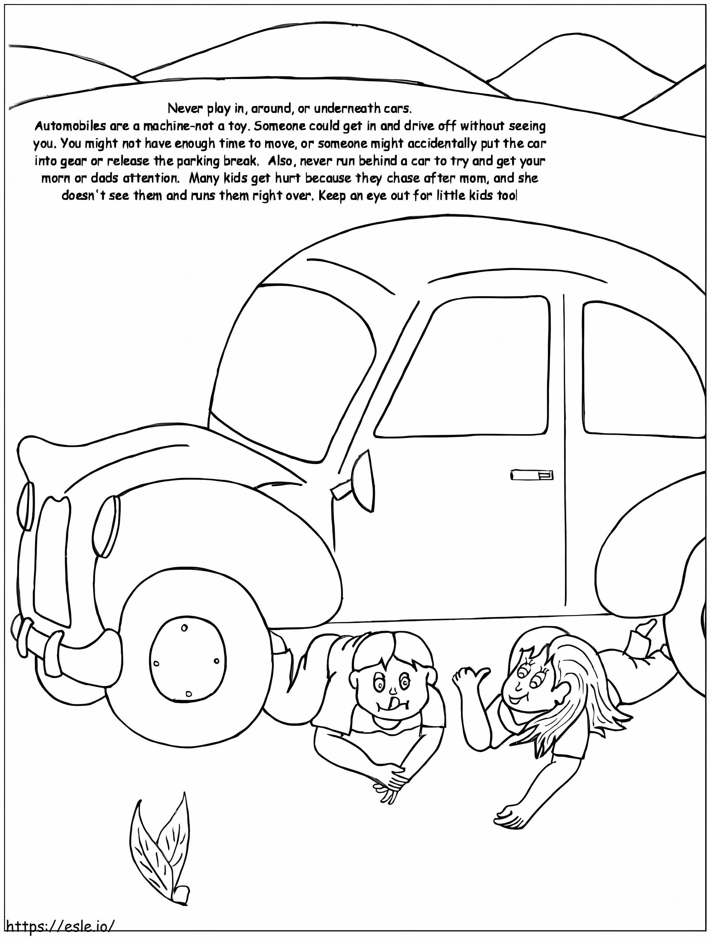 Dont Play Under Cars coloring page