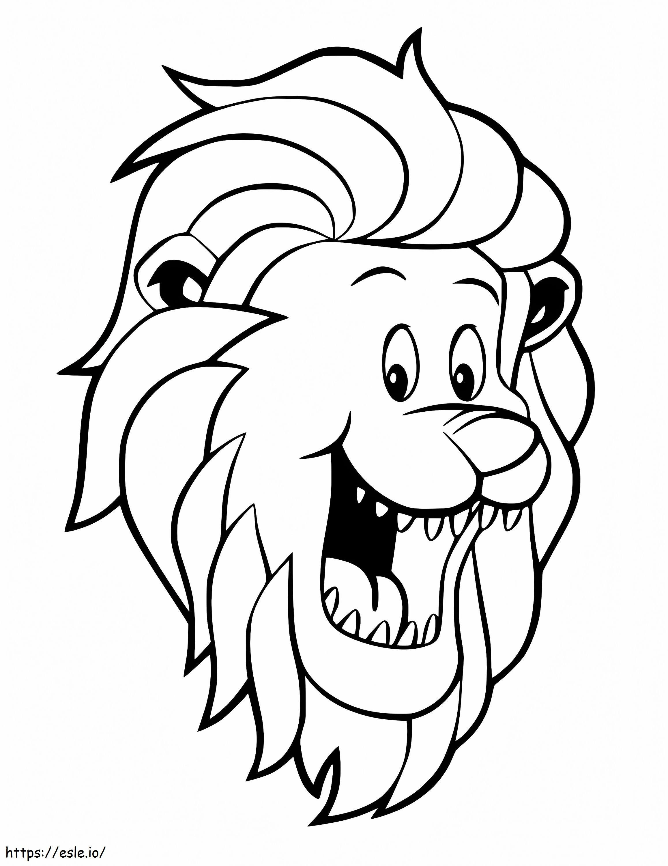 Laughing Lion Face coloring page