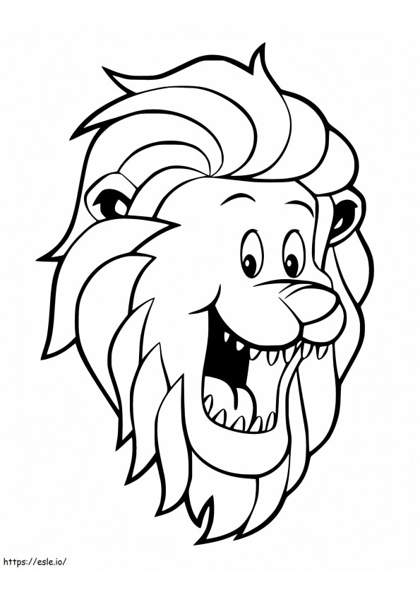 笑うライオンの顔 ぬりえ - 塗り絵
