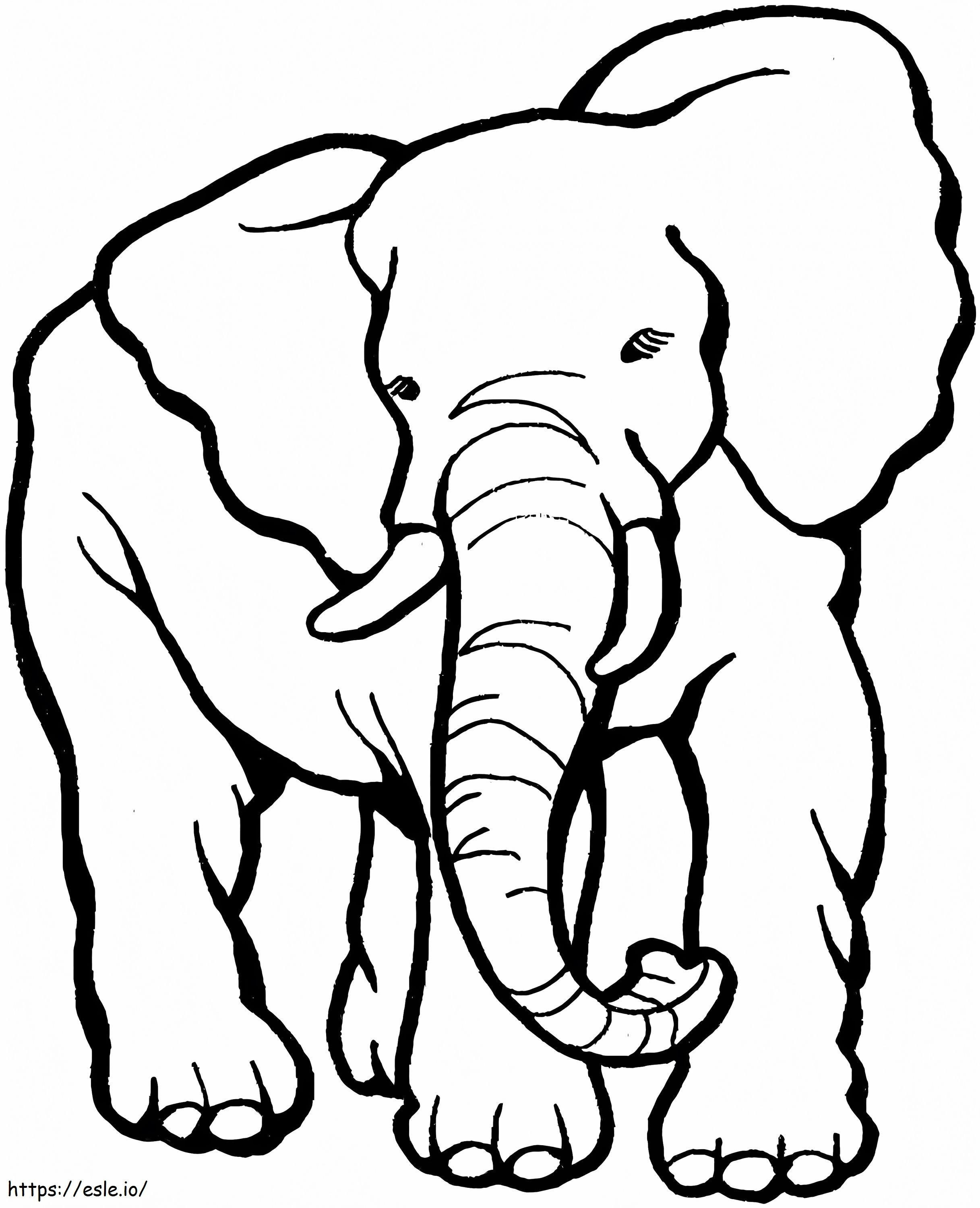 Coloriage Un éléphant à imprimer dessin