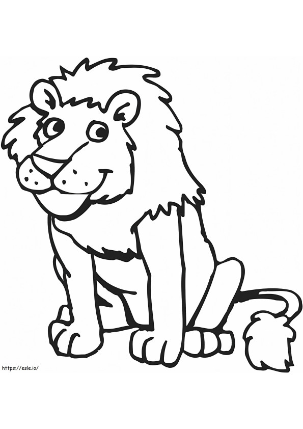Coloriage Lion souriant à imprimer dessin