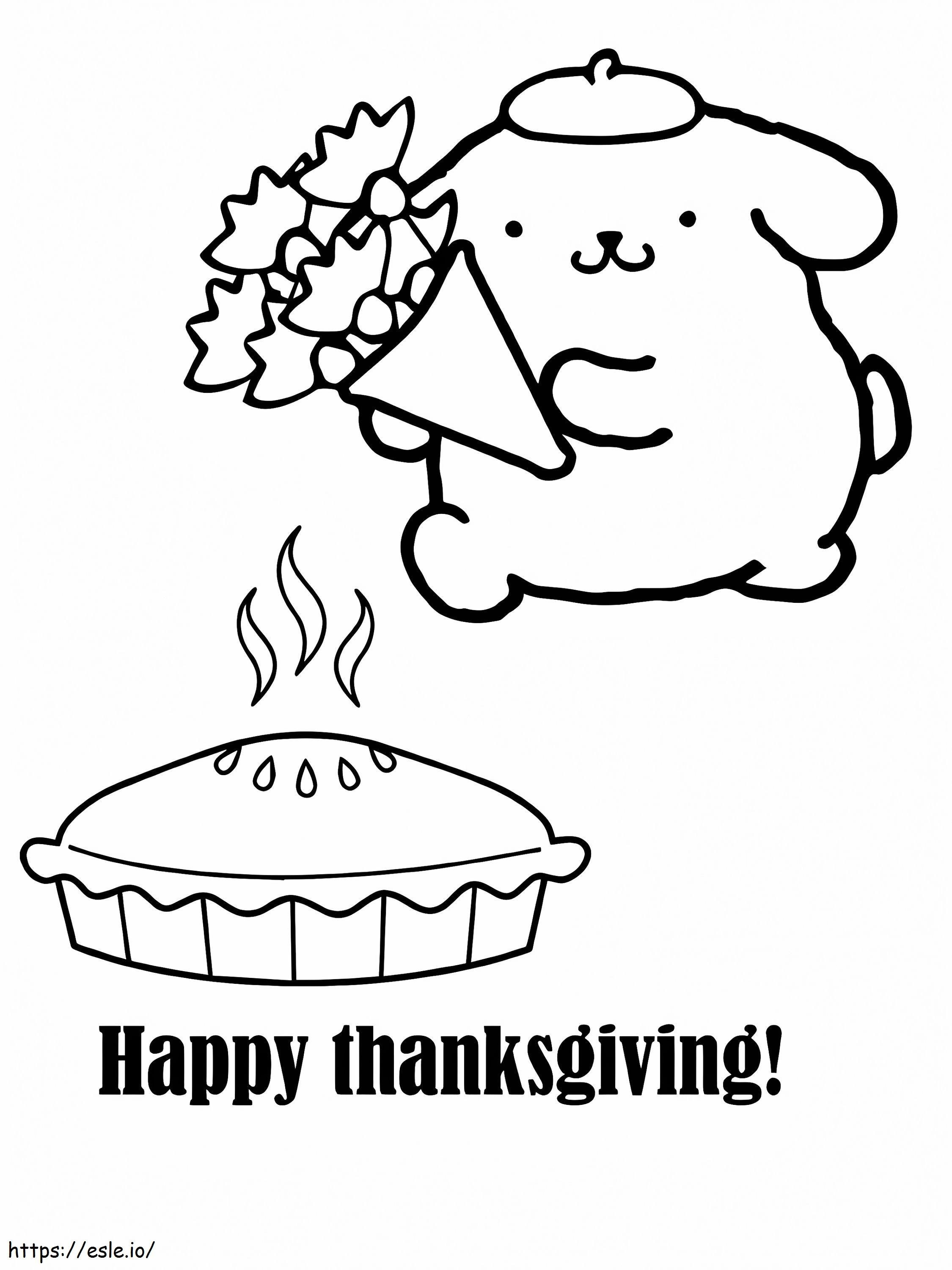 Pompompurin And Pie Thanksgiving coloring page