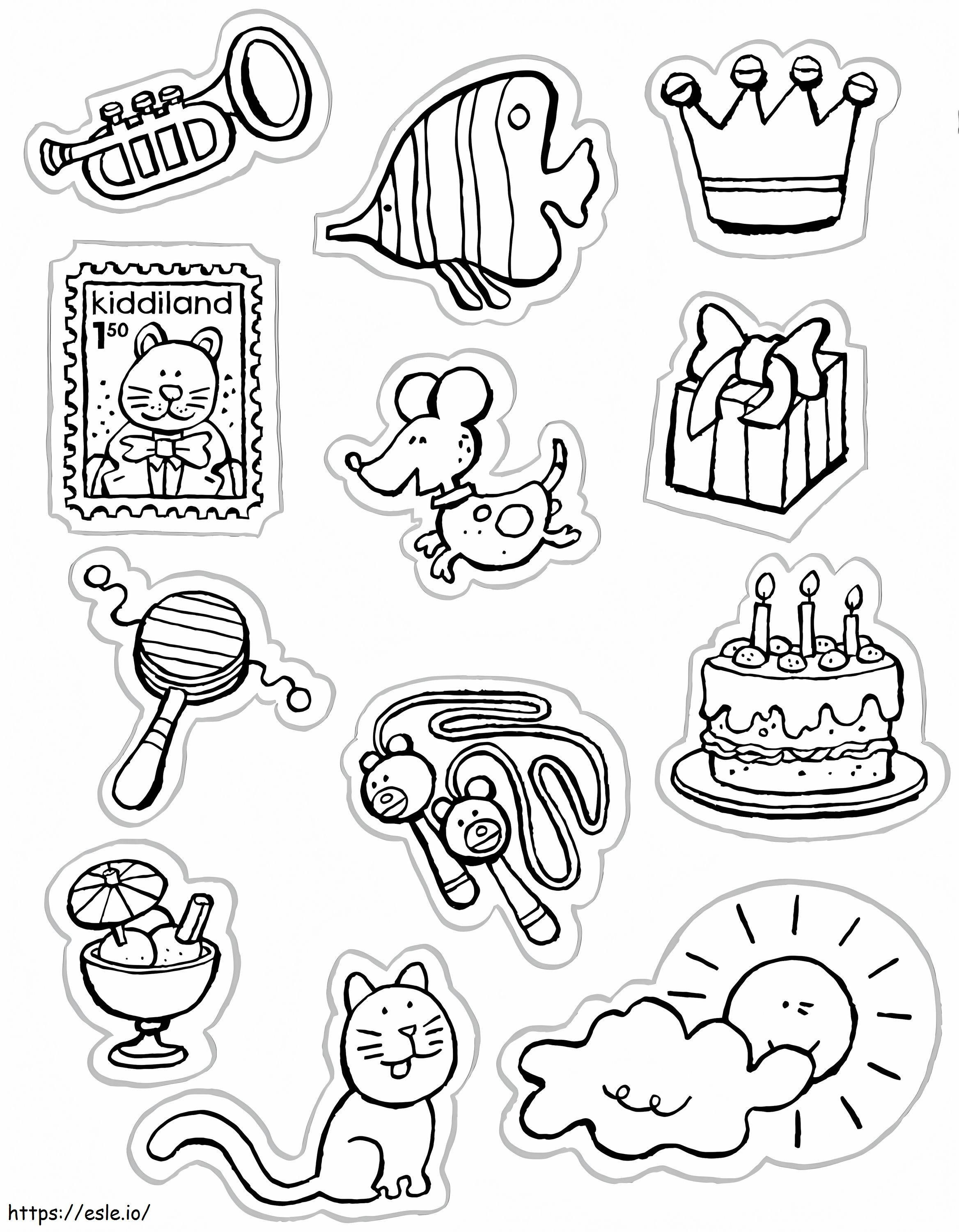 Adorable Stickers coloring page