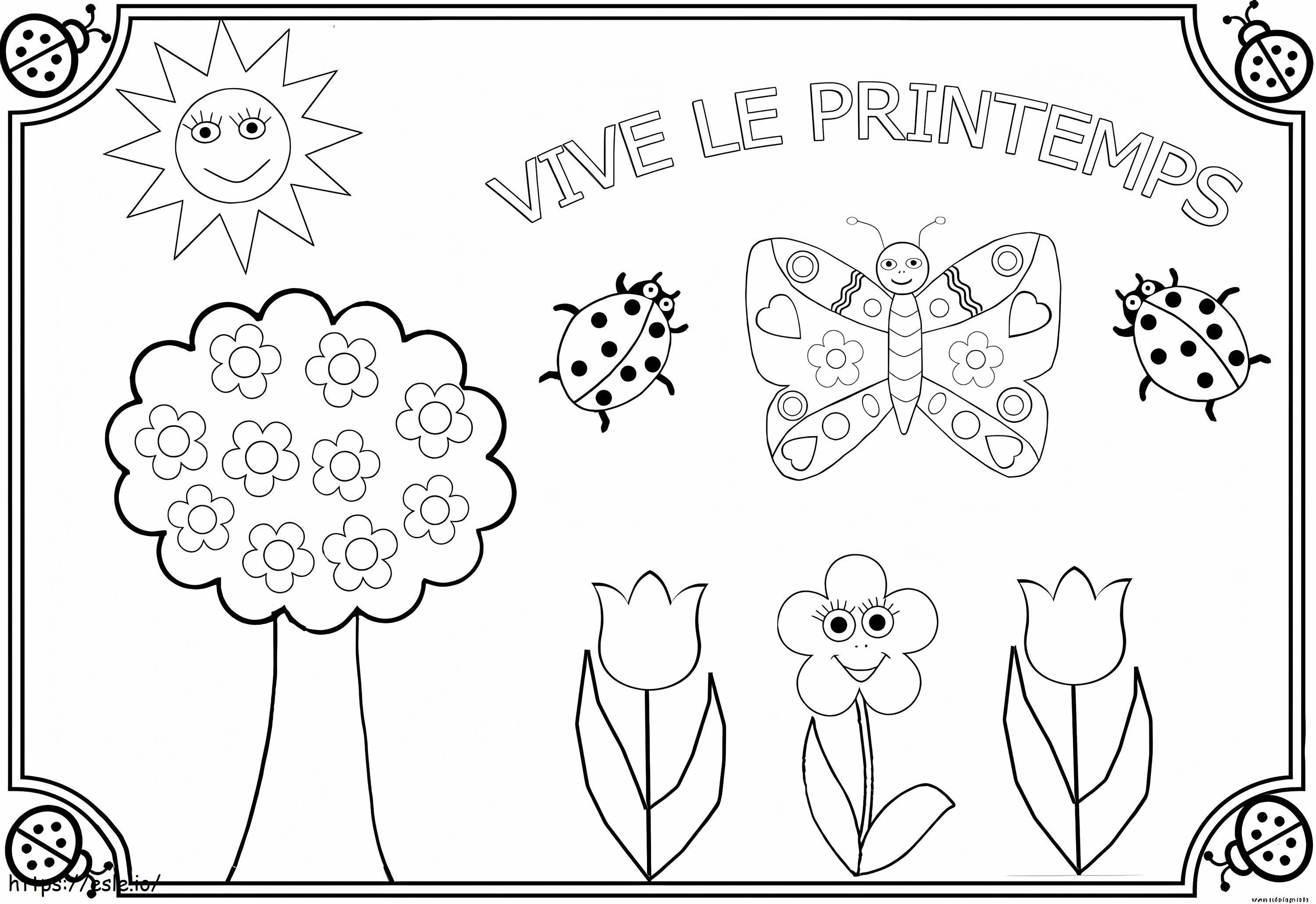 Coloriage Vive le printemps à imprimer dessin