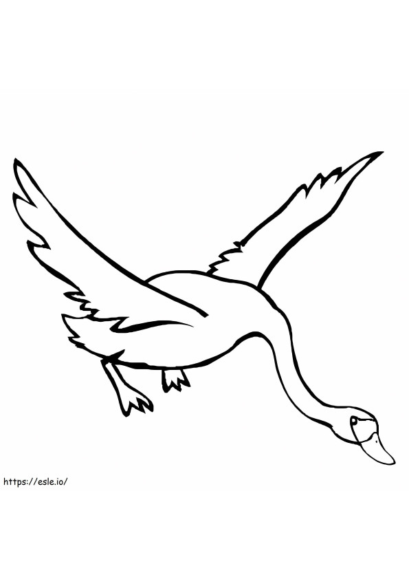 Flying Swan coloring page