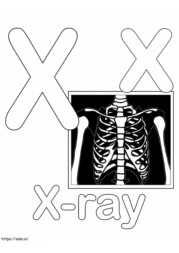 Rayos X Carta X para colorear