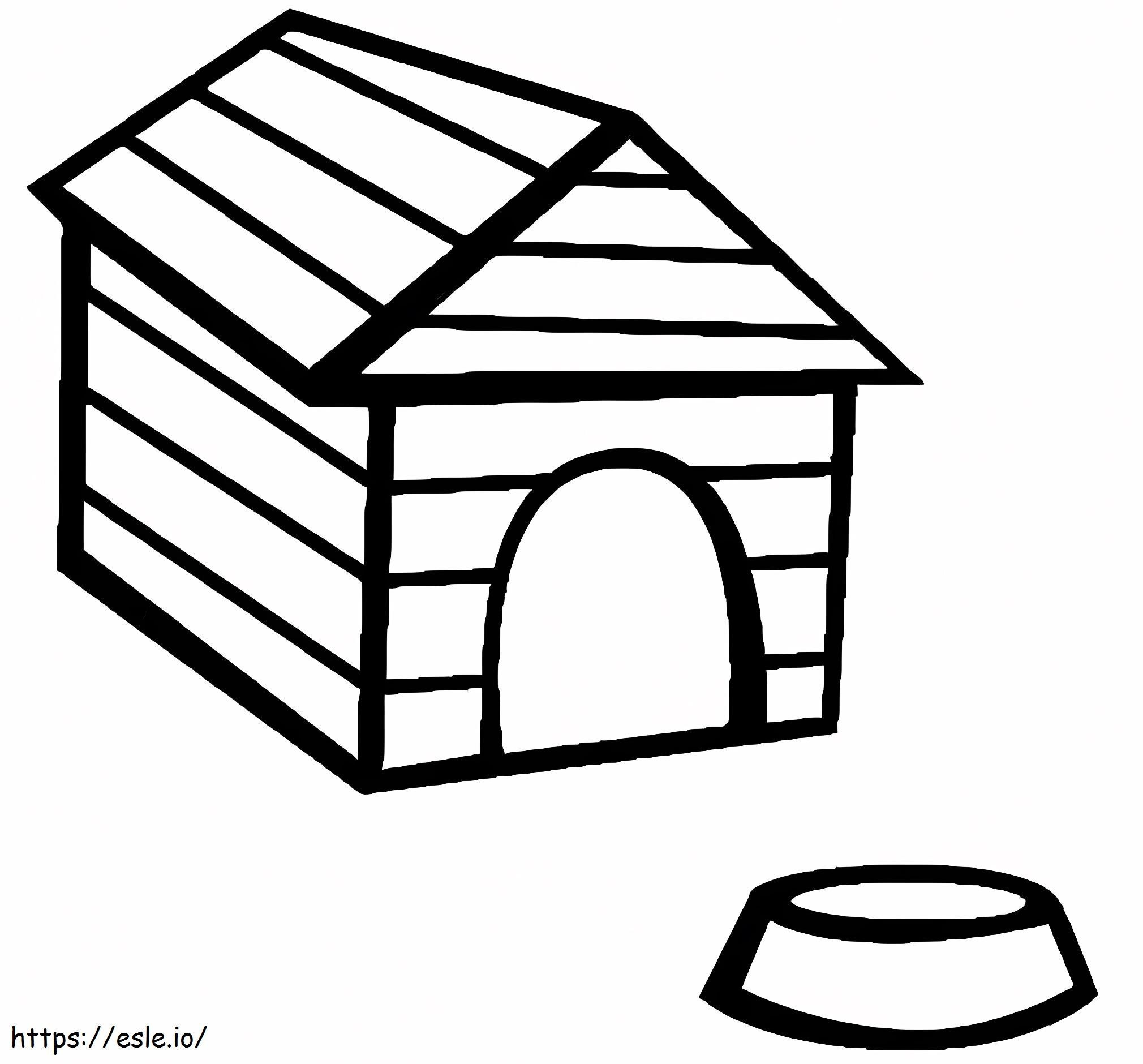 Easy Dog House coloring page