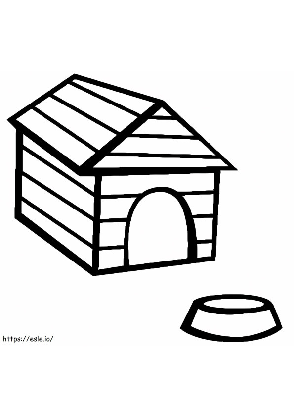 Easy Dog House coloring page