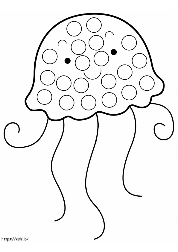 Marcador de puntos de medusas para colorear