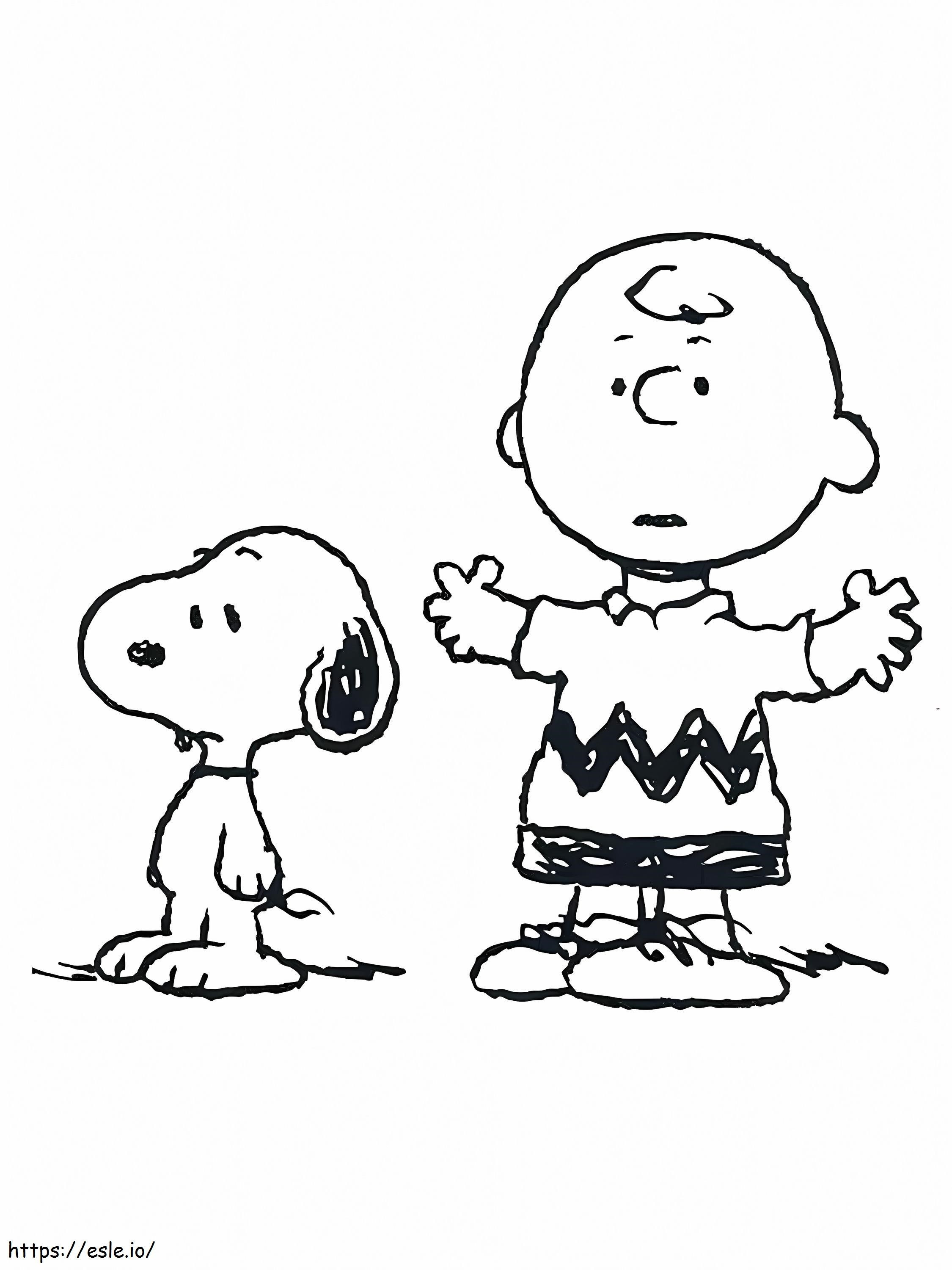 Coloriage Snoopy et Charlie Brown à imprimer dessin